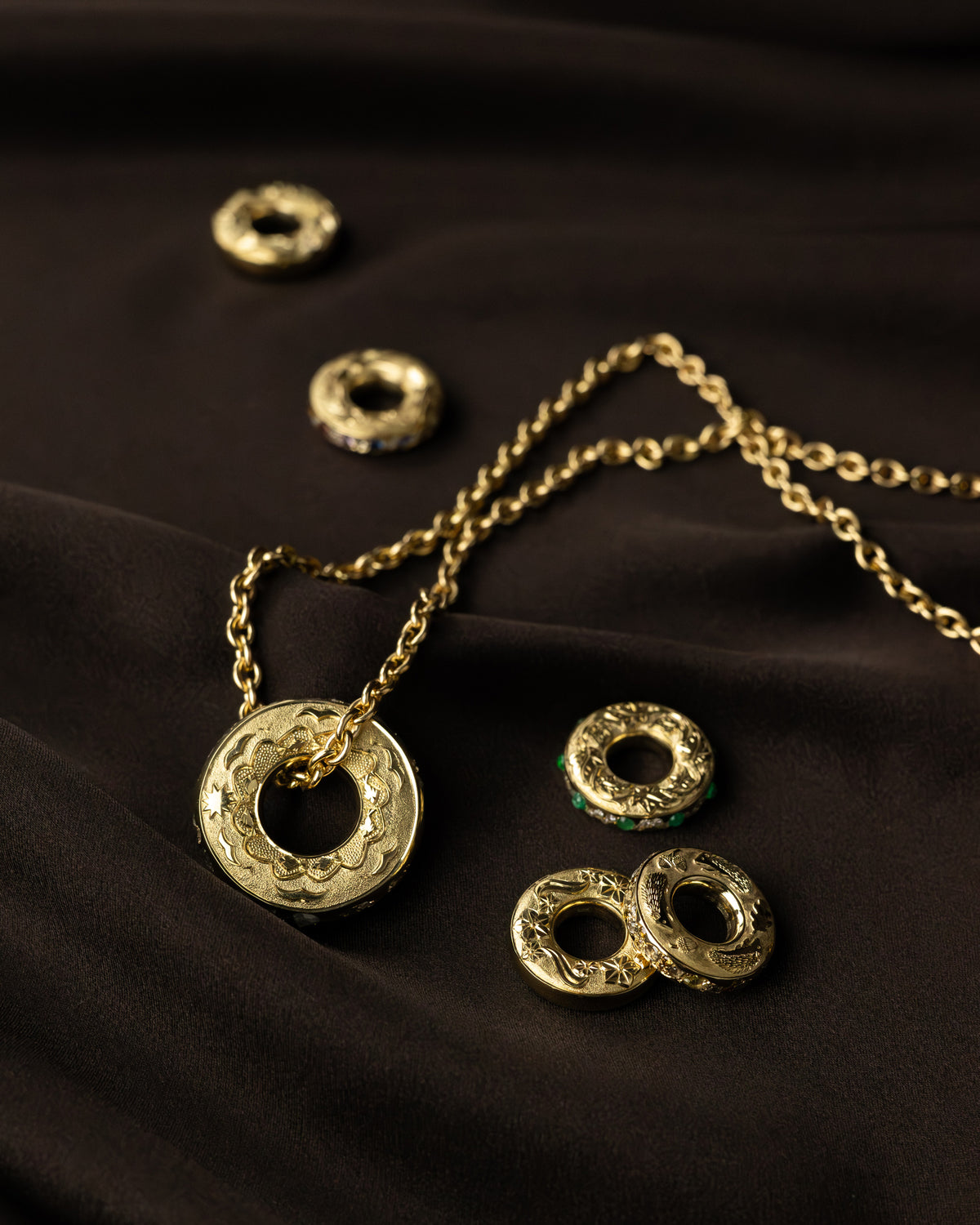 Hag Stone Pendant - Plump Mini Forget me not